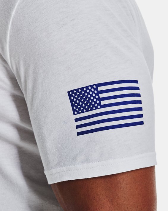 Men's UA Freedom Chest Flag T-Shirt, White, pdpMainDesktop image number 3